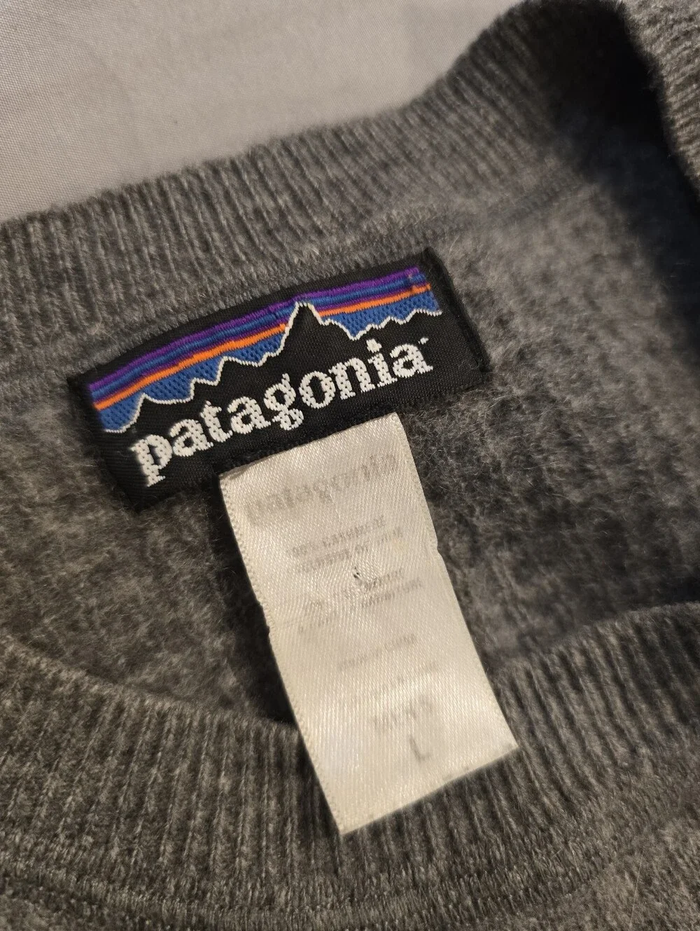 Patagonia Mens Recycled Cashmere Crewneck Sweater Forge Grey Size Large
